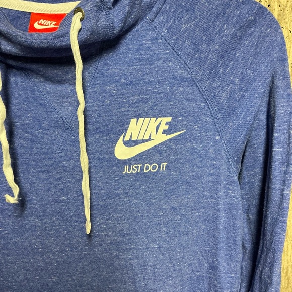 Nike Just Do It Blue Hoodie Gray Joggers Set Women’s Size M Hooded Drawstring - Picture 4 of 11